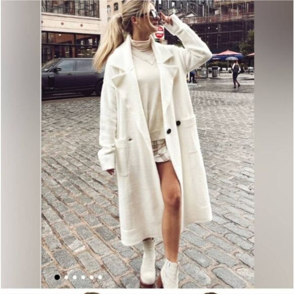Show Me Your MuMu Melrose Sweater Jacket in Cream Knit Sz L - Picture 1 of 12